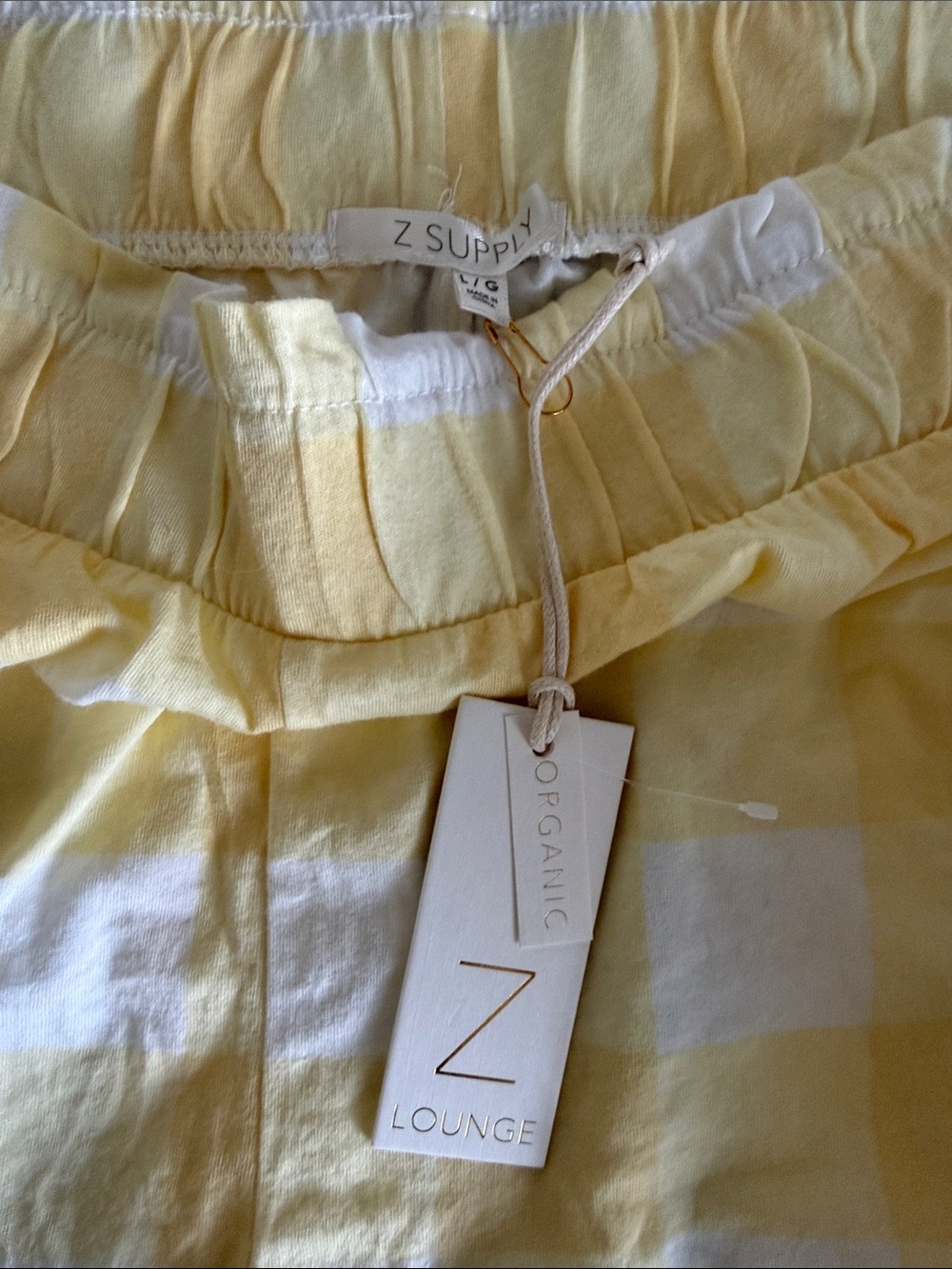 Z Supply Picnic Check Short Set in Sunflower Yellow Organic Cotton - Picture 5 of 7